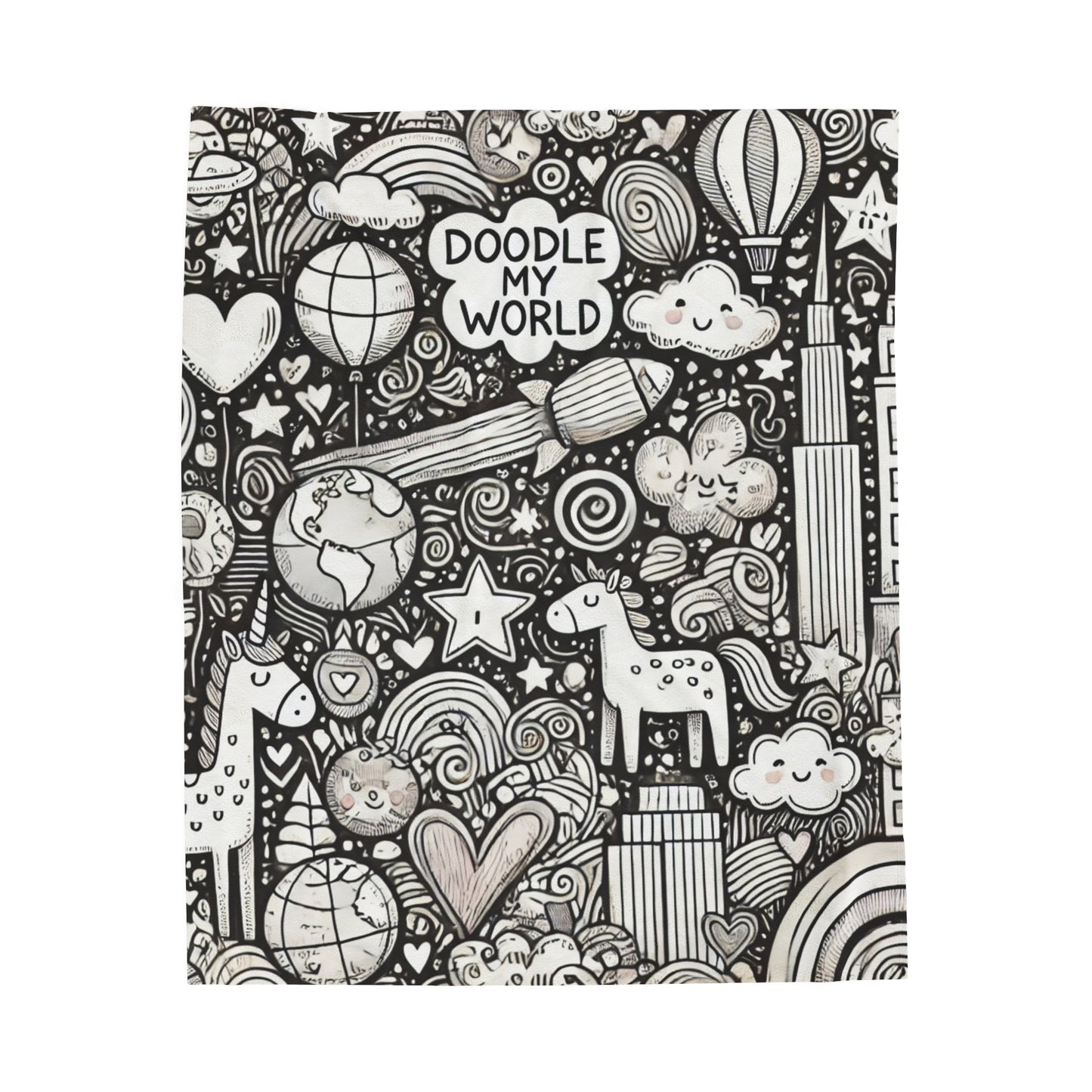 Doodle My World Plush Blanket