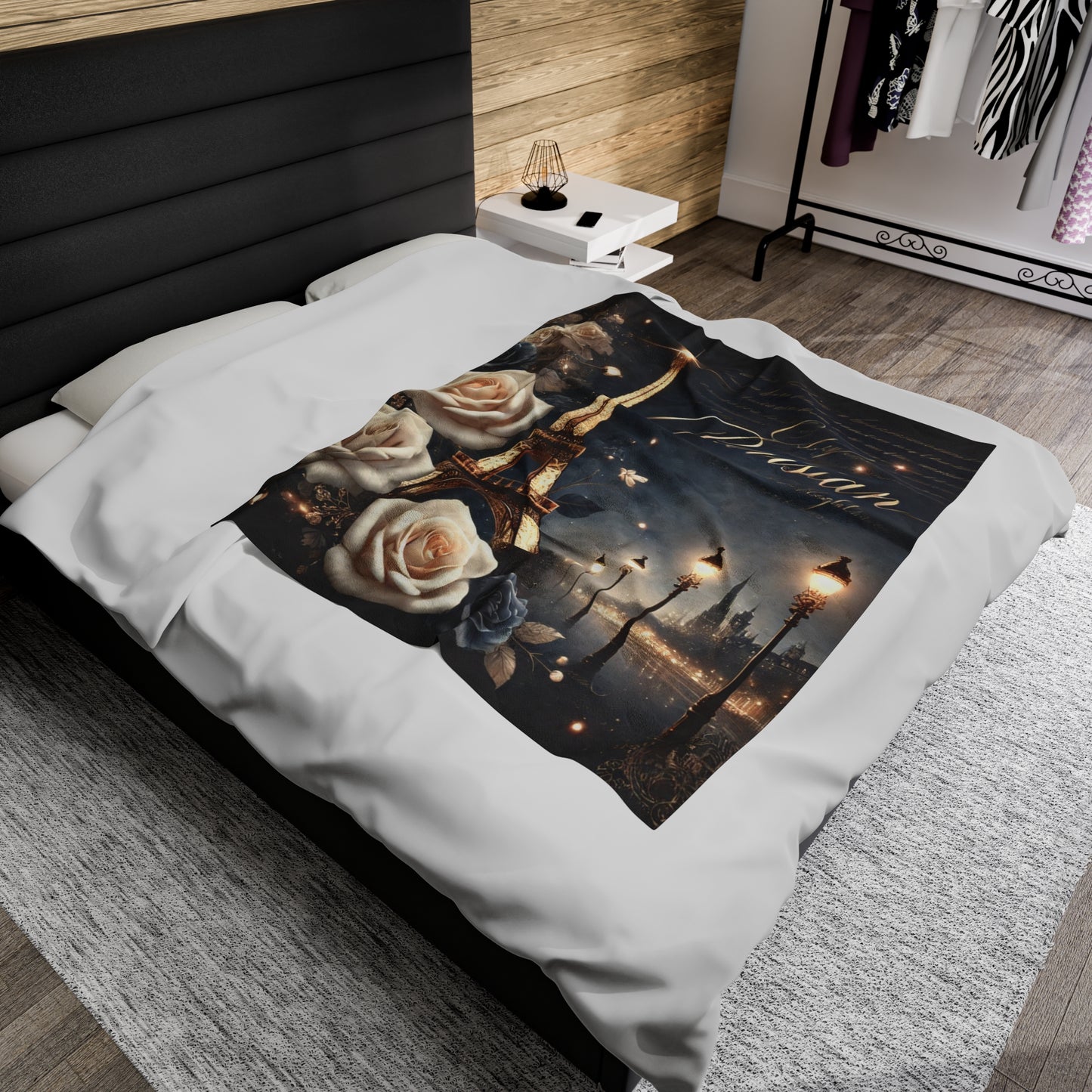 Chic Parisian Nights Plush Blanket