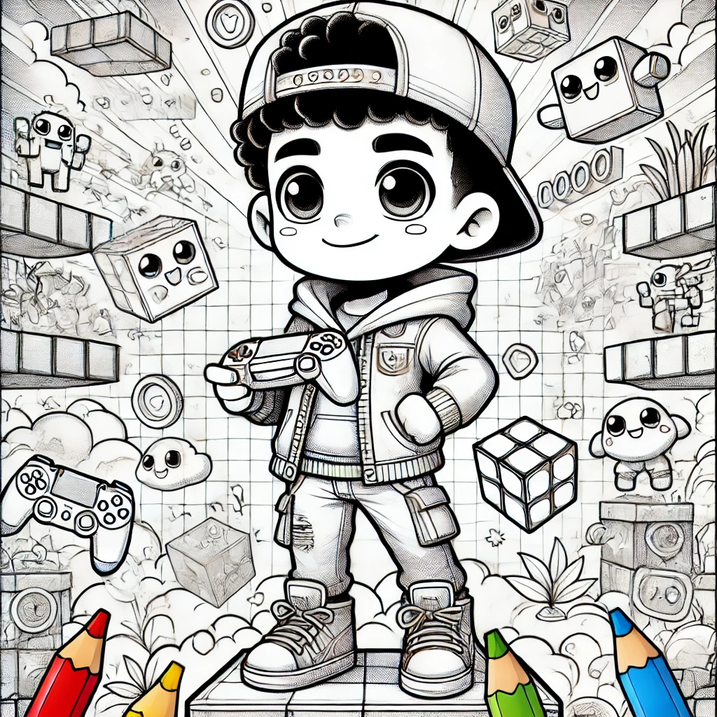 Level Up with Zayden A Video Game Coloring Adventure