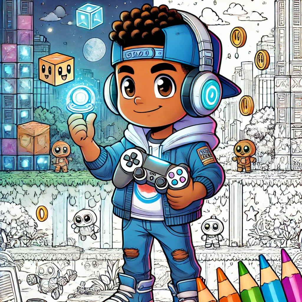 Level Up with Zayden A Video Game Coloring Adventure