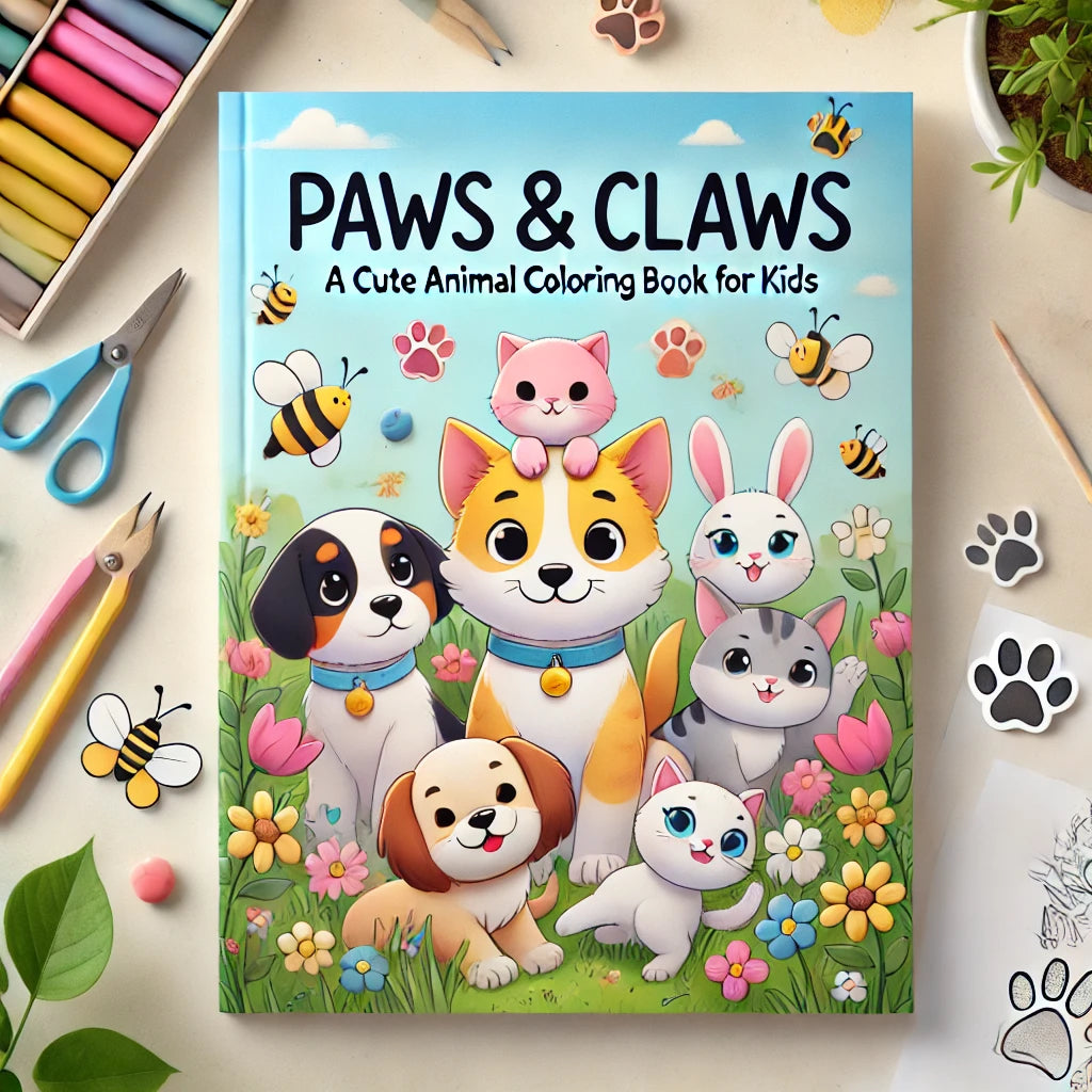 Paws & Claws: A Cute Animal Coloring Book