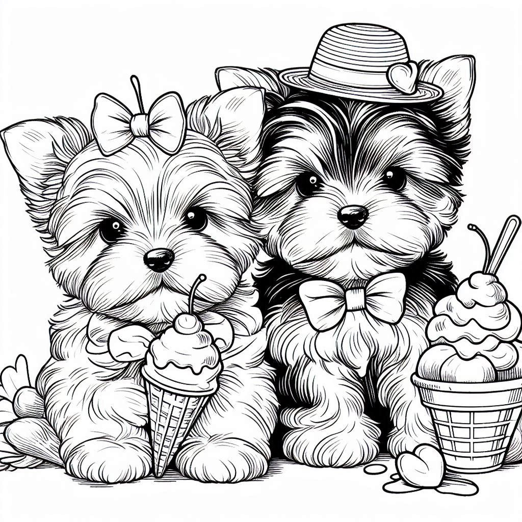 Yorkie Adventures: A Pawsome Coloring Journey