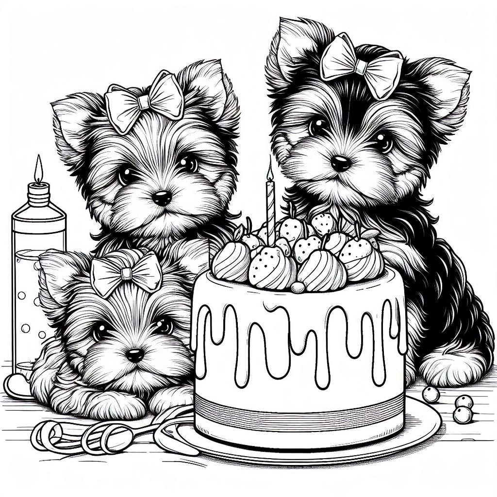 Yorkie Adventures: A Pawsome Coloring Journey
