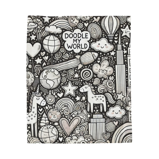 Doodle My World Plush Blanket