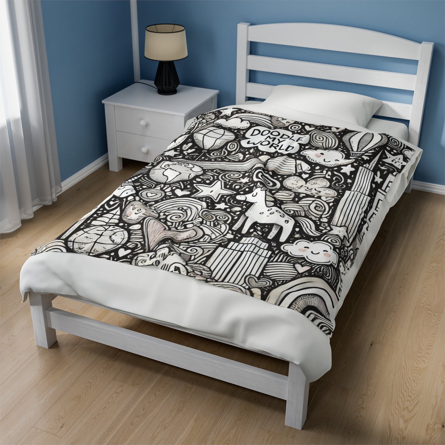 Doodle My World Plush Blanket