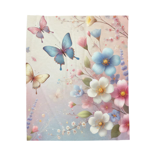 Spring Bloom Plush Blanket