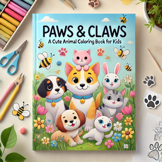 Paws & Claws: A Cute Animal Coloring Book