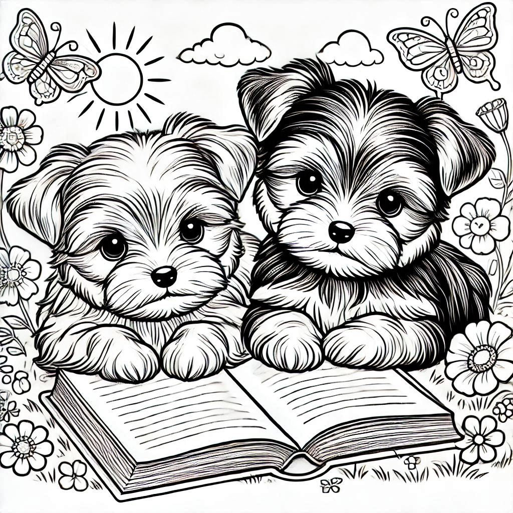 Yorkie Adventures: A Pawsome Coloring Journey
