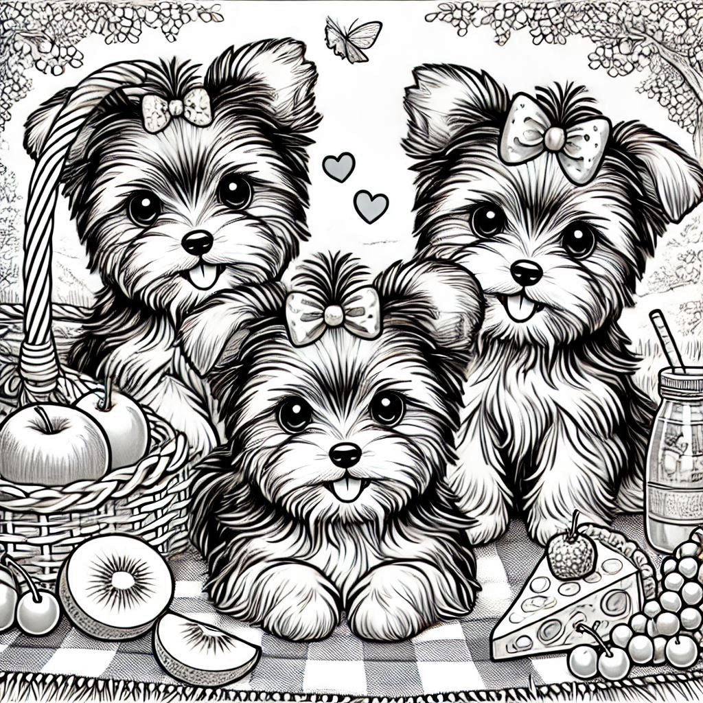 Yorkie Adventures: A Pawsome Coloring Journey