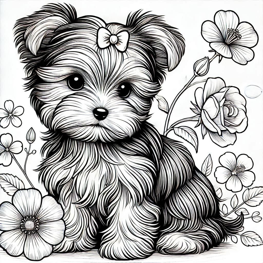 Yorkie Adventures: A Pawsome Coloring Journey